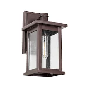 1-Light Oil Rubbed Bronze not Motion Sensing Outdoor HardWired Wall Lantern Sconce with No Bulbs Included