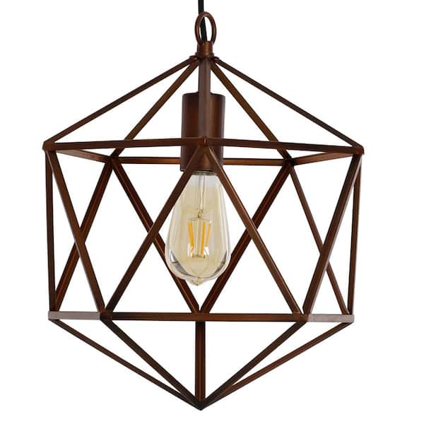 Cresswell 1-Light Brown with Highlights Geo Swag Pendant
