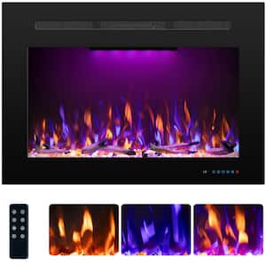40 in. Electric Fireplace Insert with 3 Flame and Top Light, Remote Control, 750/1500W, Crackling Sound, 62-99°F