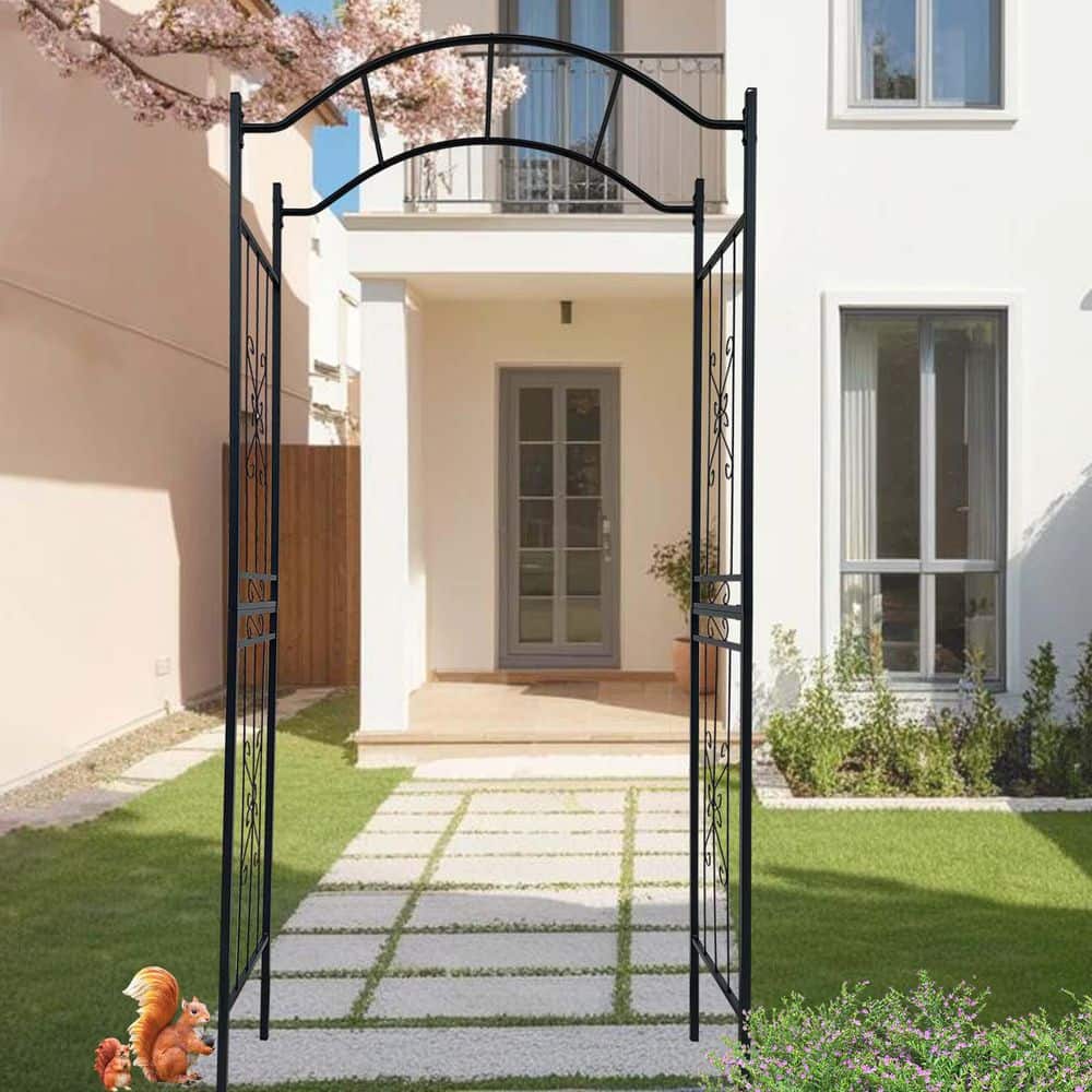 90 in. x 43 in. Metal Garden Arch, Durable Garden Arch Arbor Trellis Climbi