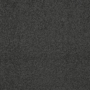 Feather - Smoke - Black 12 ft. 54 oz. Wool Texture Installed Carpet