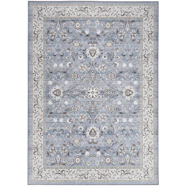 Nourison Vintage Home Blue 5 ft. x 7 ft. Center medallion Traditional Area Rug