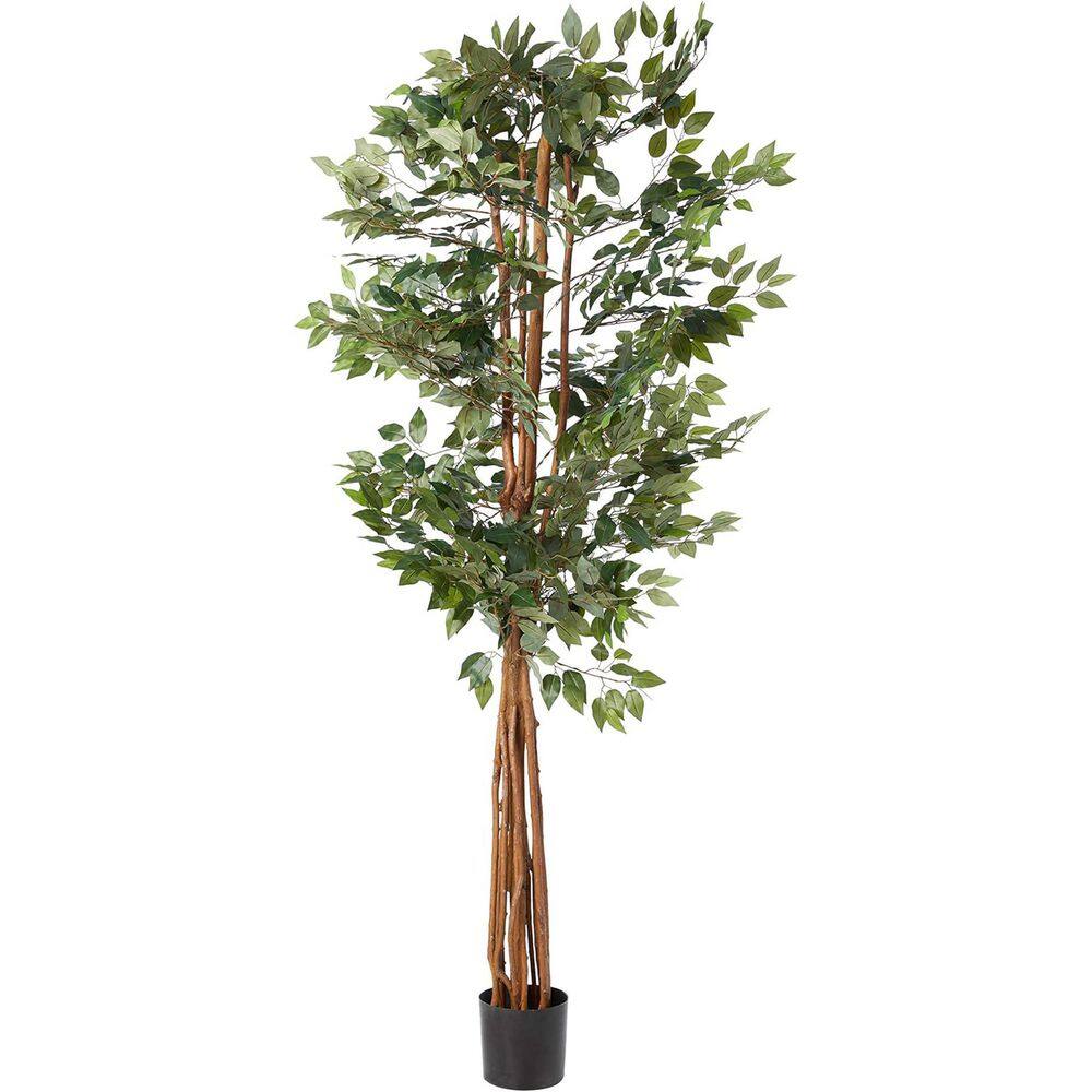 7.5 ft. Artificial Ficus Tree in Black Pot, Artificial Indoor Home Decor Plant price history on PriceWatchPro