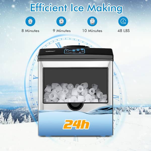 Zstar 33Lbs/24H Freestanding Nugget Ice Maker Countertop in Stainless Steel  IZ03 - The Home Depot