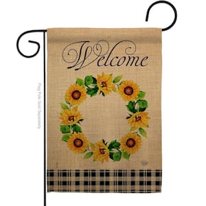 13 in. x 18.5 in. Sunflowers Wreath Garden Flag Double-Sided Spring Decorative Vertical Flags