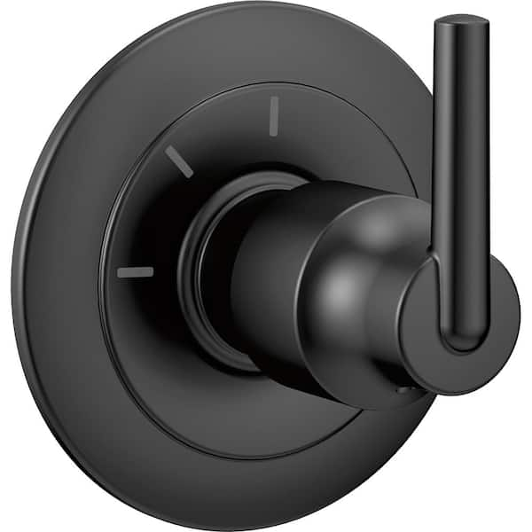 Trinsic 1-Handle Wall Mount Diverter Trim Kit in Matte Black (Valve Not Included)