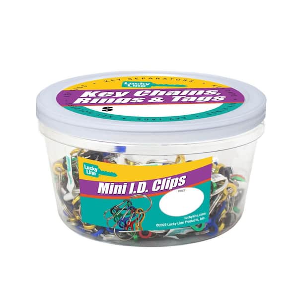 Lucky Line Products Mini ID Clips, Assorted, 25 per Jar 45925