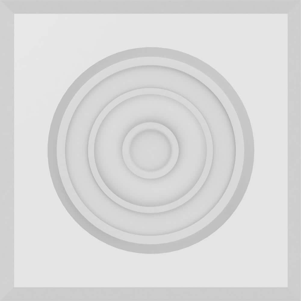 White PVC Bullseye Rosette with Beveled Edge Moulding