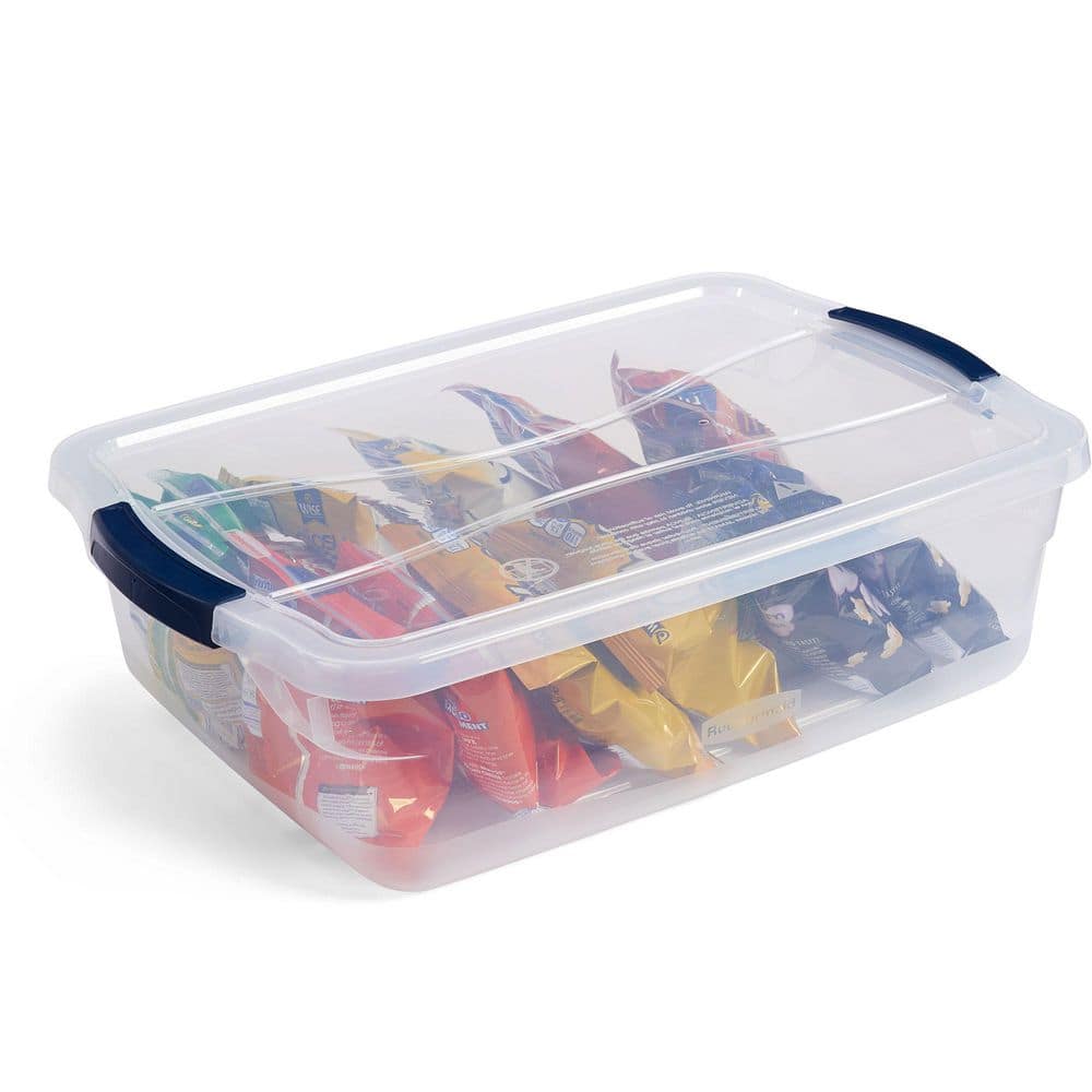 Clear Stackable Plastic Storage Containers with Lids, 16 Quart, 6-Pack