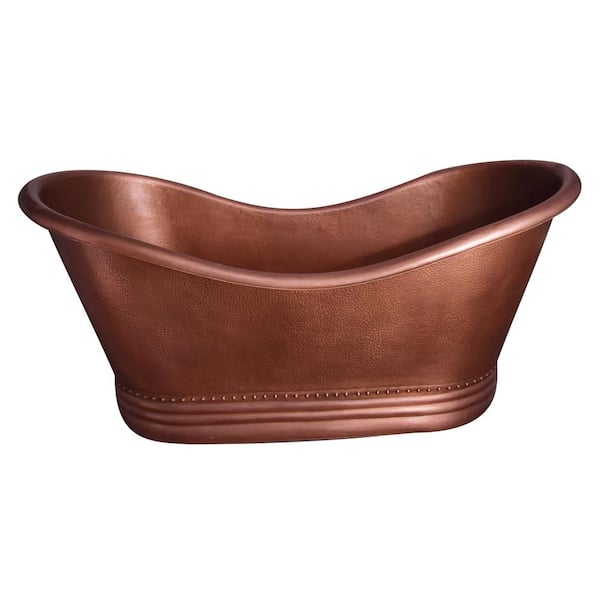 Barclay Products Allegro 66 in. Copper Double Slipper Flatbottom Non-Whirlpool Bathtub