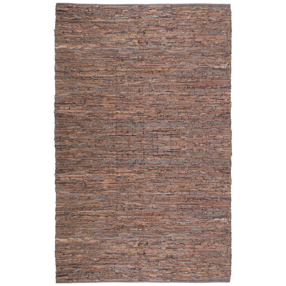 UPC 692789910276 product image for MATADOR Brown Leather 2 ft. 6 in. x 4 ft. 2 in. Accent Rug | upcitemdb.com