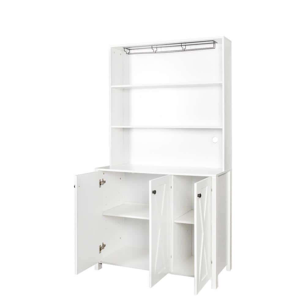 39.37 in. W x 15.75 in. D x 70.87 in. H Bathroom White Linen Cabinet