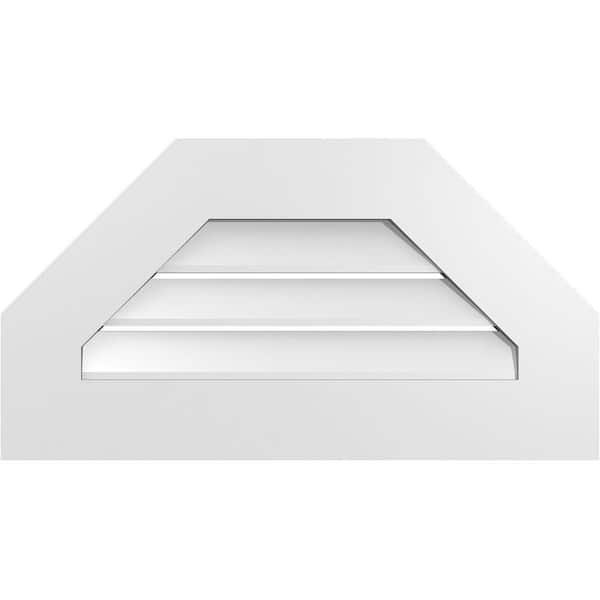 Ekena Millwork 26 in. x 14 in. Octagonal Top Surface Mount PVC Gable Vent: Functional with Standard Frame