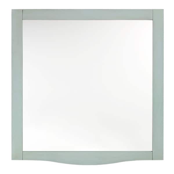 Home Decorators Collection Savoy 32 in. L x 30 in. W Beveled Mirror in Antique Aquamar Frame