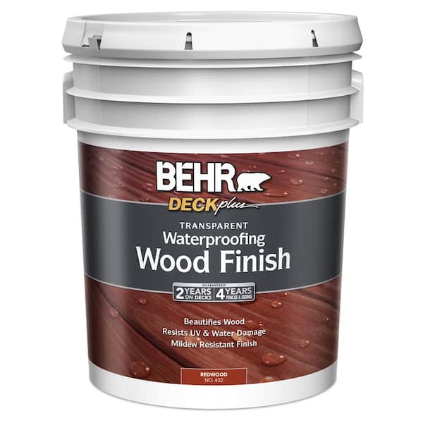 BEHR DECKplus 5 gal. Redwood Transparent Waterproofing Exterior Wood Finish
