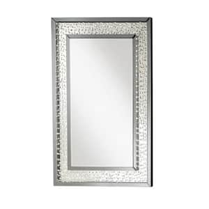 32 in. W x 47 in. H Large Rectangle Mirrored And Faux Crystals Modern Mirror