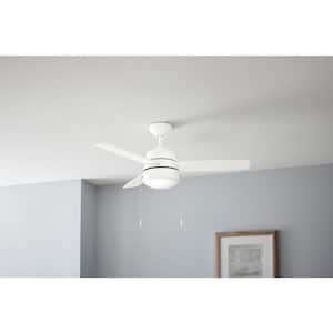 Caprice 44 in. Integrated LED Indoor Matte White Ceiling Fan with Light Kit