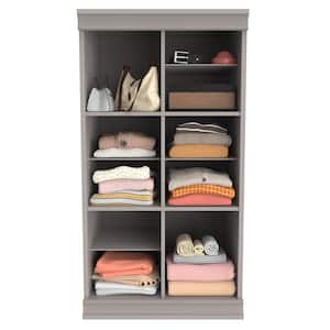 21.39 in. W Smoky Taupe Modular Storage Stackable 12-Shelf Unit with Dividers