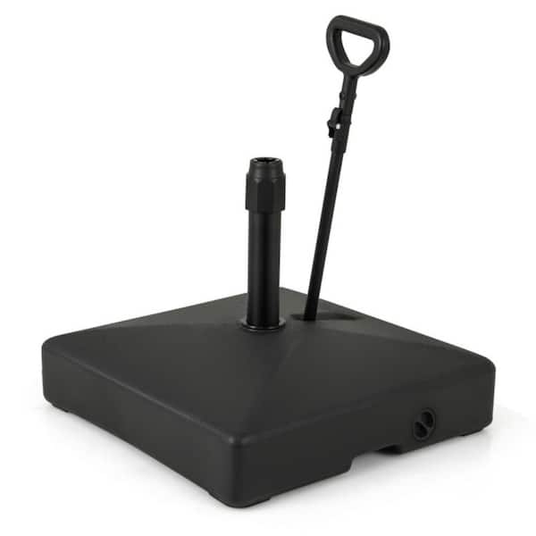 Kadehome 132 lb. HDPE Patio Umbrella Base in Black with 3 Wheels Mobile Patio Umbrella Stand