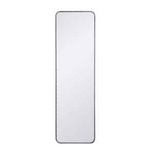 Timeless Home 60 in. H x 18 in. W Silver Modern Soft Corner Rectangular Wall Mirror