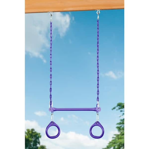 Creative Cedar Designs 3800-V Trailside Complete Wood Swing Set with Purple Playset Accessories - 3
