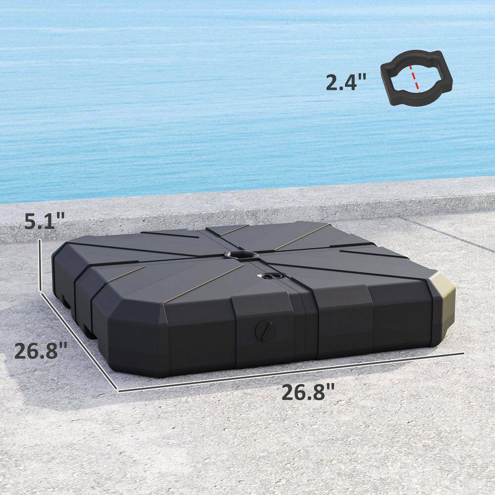 Black Heavy Duty Plastic Cantilever Offset Umbrella Base