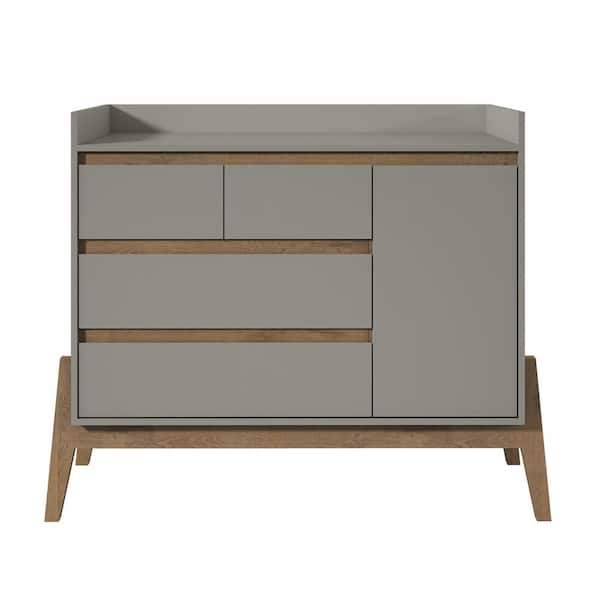 Manhattan Comfort Essence 49 in. Wide 4-Drawer Grey Dresser
