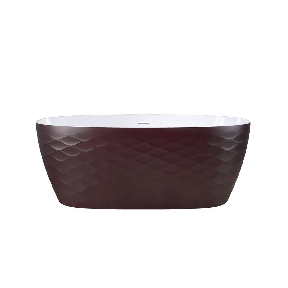 Aqualis 67 in. x 31.5 in. Acrylic Freestanding Soaking Bathtub, Black Exterior / White Interior price history on PriceWatchPro