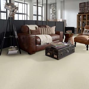 Brave Soul II - Crisp Linen - Beige 15 ft. 44 oz. Polyester Texture Installed Carpet