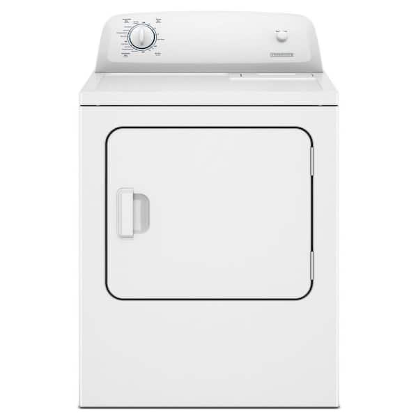Unbranded 6.5 cu. ft. Vented Front Load Gas Dryer in White, with 4 Heat Settings, Wrinkle Control Technology, and Reversible Door