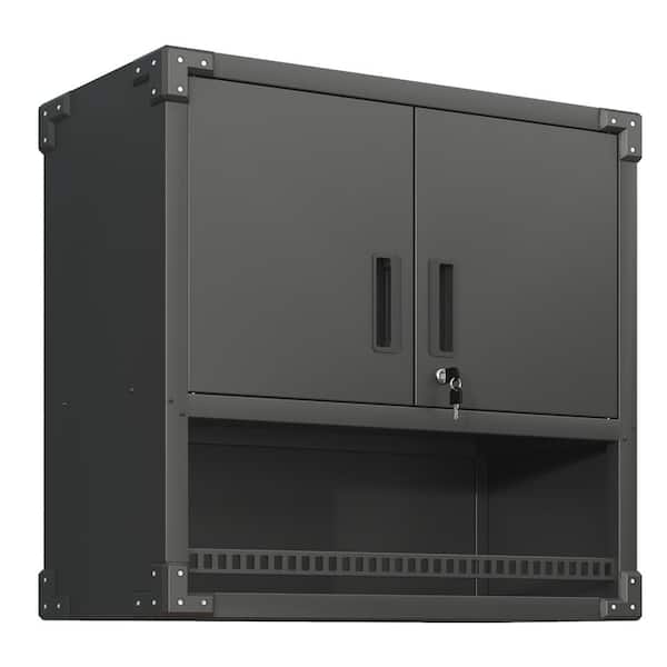 31.50 in. W x 11.81 in. D x 30.31 in. H Bathroom Storage Wall Cabinet in Black