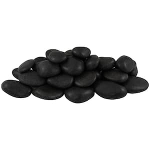 0.40 cu. ft. 1 in. to 2 in. 30 lbs. Polished Black Grade A Pebbles