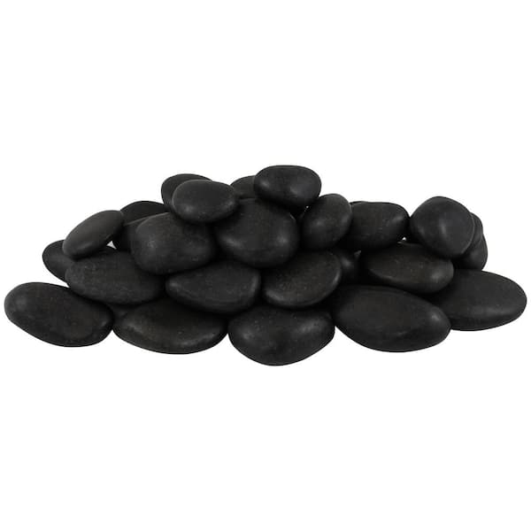 Rain Forest 0.40 cu. ft. 1 in. to 2 in. 30 lbs. Polished Black Grade A Pebbles