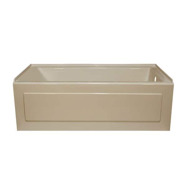 Lyons Industries Linear 5 ft. Whirlpool Tub with Right Drain in Almond