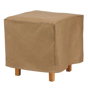 Duck Covers Essential 22 in. L x 22 in. W x 18 in. H Latte Square Ottoman/Side Table Cover