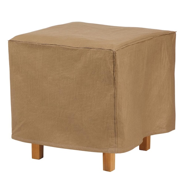 Classic Accessories Duck Covers Essential 22 in. L x 22 in. W x 18 in. H Latte Square Ottoman/Side Table Cover