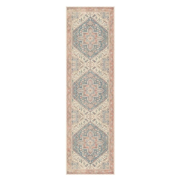 Azira Medallion Red/Beige 2 ft. x 7 ft. Living Room/Bedroom/Dining Room Area Rug