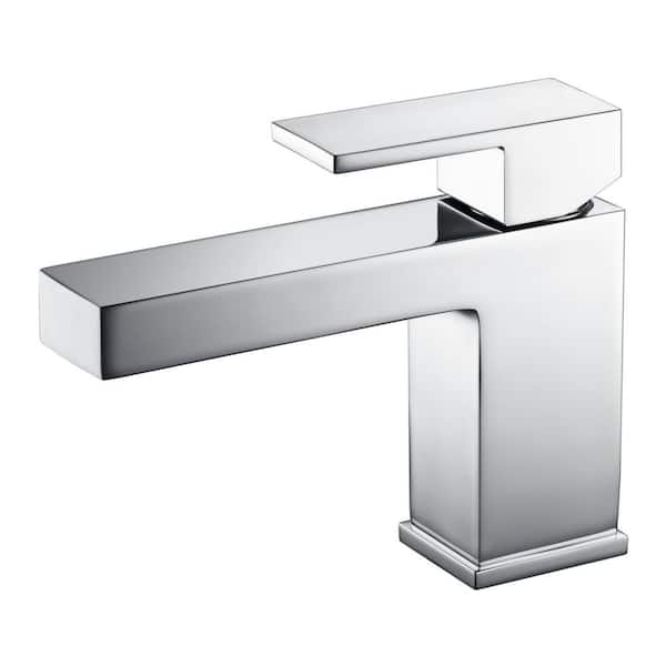 Rift Single Hole Single Handle Bathroom Faucet Rust Resist in Polished Chrome