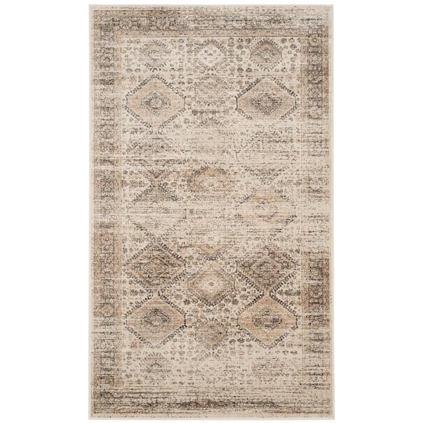 Vintage Stone Doormat 3 ft. x 4 ft. Distressed Geometric Area Rug