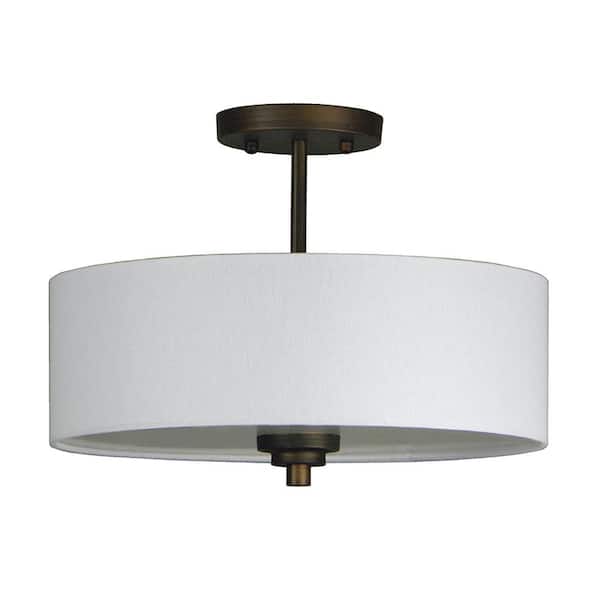 Cambridge 3-Light Oil-Rubbed Bronze Semi-Flushmount