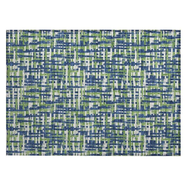 Chantille Machine Washable Indoor/Outdoor Abstract ACN1060 Navy 1 ft. 8 in. x 2 ft. 6 in. Area Rug