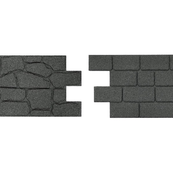 Vigoro 24 in. x 12 in. x 5/8 in. Gray Interlocking Dual-Sided Rubber Paver (60-Pack)