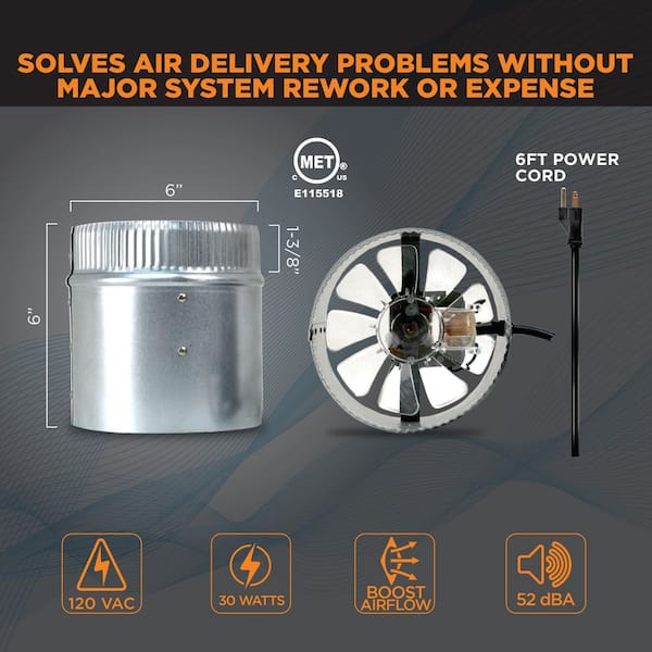 air duct booster fan home depot