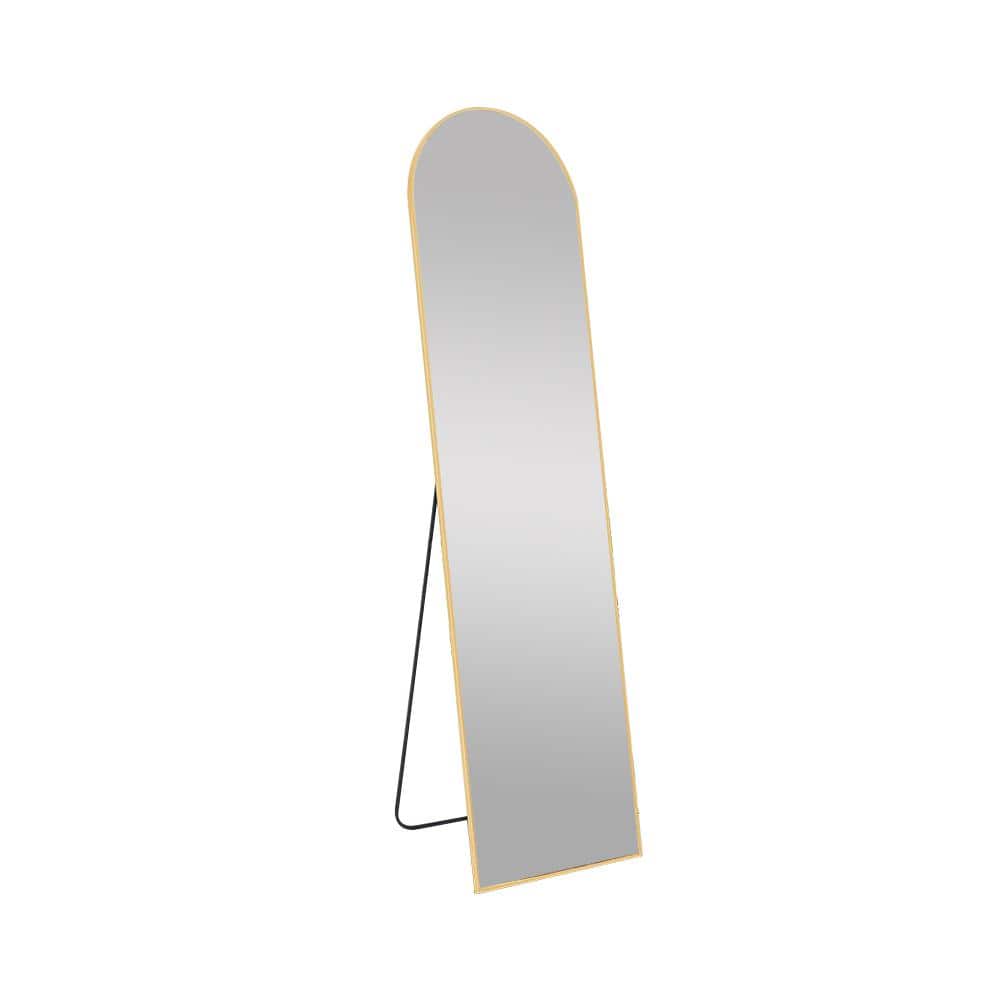 Gold 21 in. W x 64 in. Modern Arched Aluminum Alloy Framed Floor Standing M