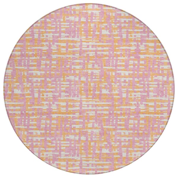 Addison Rugs Chantille Machine Washable Indoor/Outdoor Abstract ACN1060 Pink 8 ft. x 8 ft. Area Rug