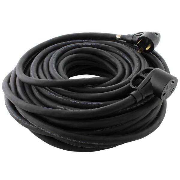AC WORKS 100 ft. 30 Amp 125-Volt NEMA TT-30 RV Rubber Extension Cord With Handle