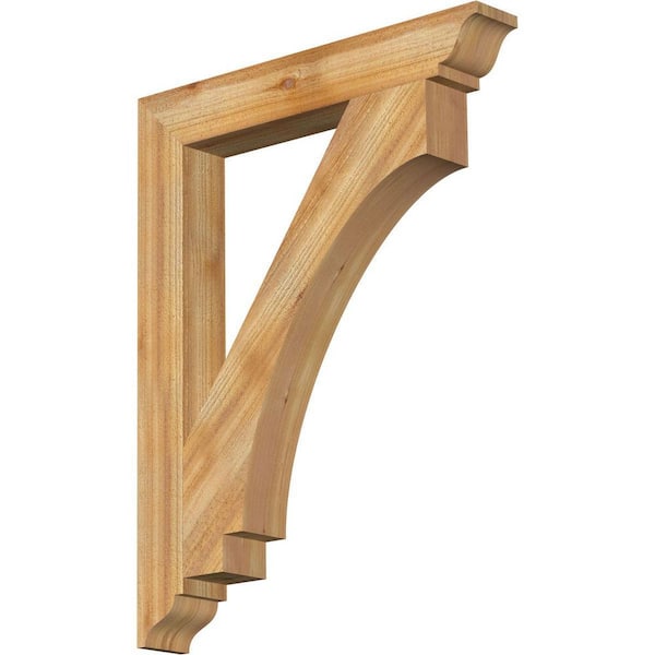 Ekena Millwork 4 in. x 36 in. x 28 in. Western Red Cedar Imperial Traditional Rough Sawn Bracket