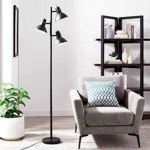 Richland 67 in. Bronze 3-Light Tree Floor Lamp with Metal Adjustable Shades, LED Bulbs Included