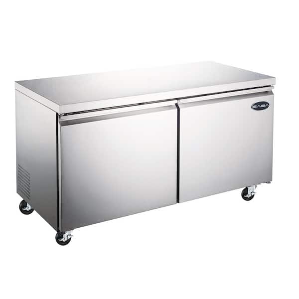 SABA 60.25 in. W 15 cu. ft. Commercial Under Counter Refrigerator Cooler in Stainless Steel