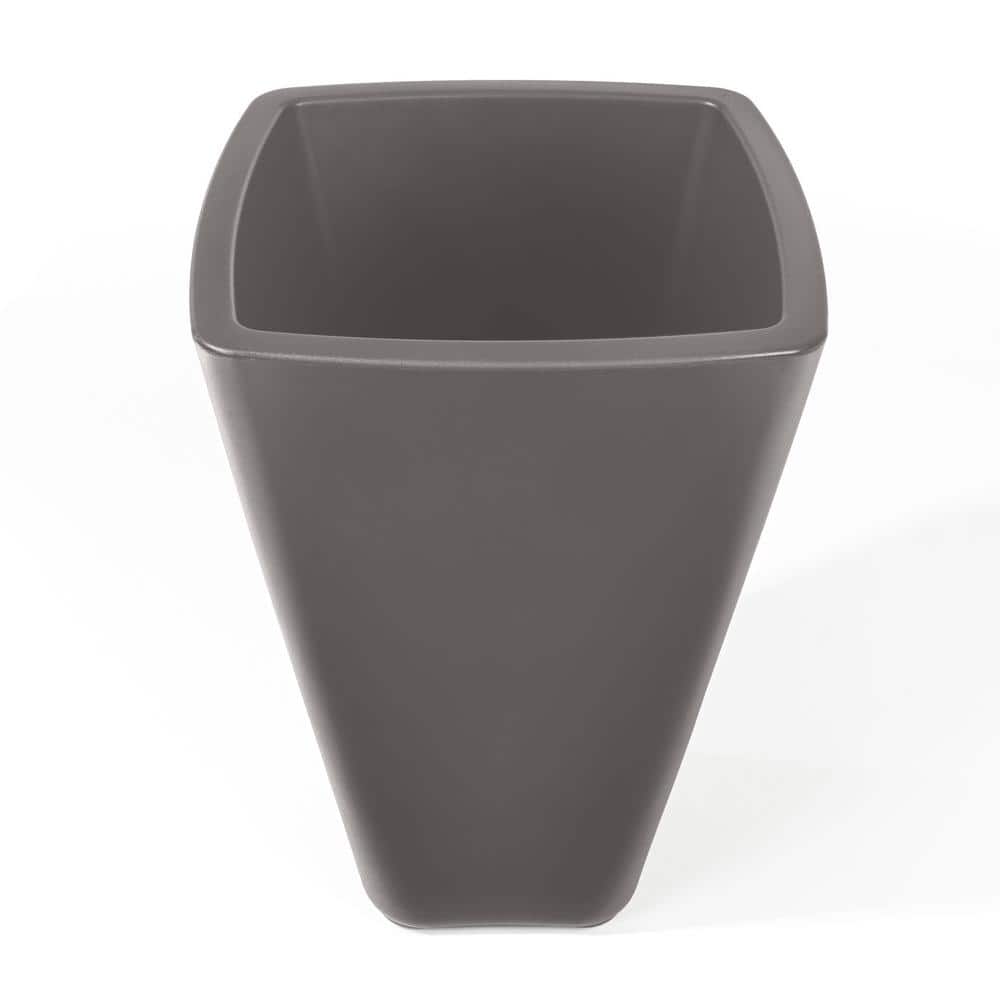 Bridgeview Dark Cedar Square Tapered Self-Watering Planter, 32 Gallon